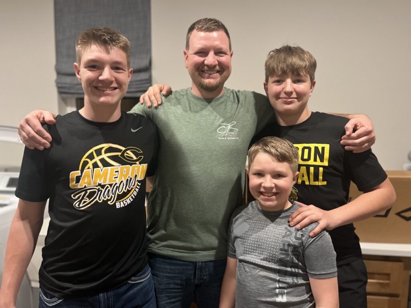 Cory Robinson with his three sons