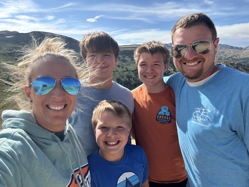 The Robinson family on a mountain vacation