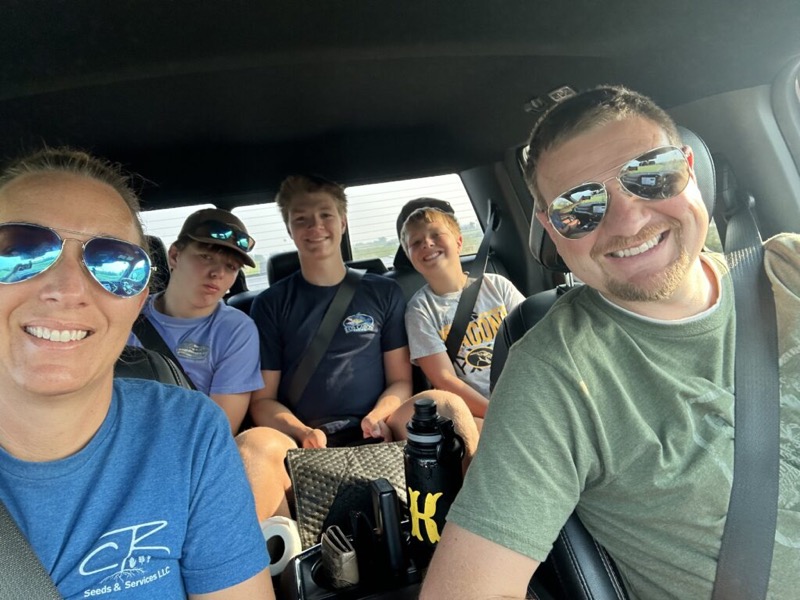 The Robinson family on a road trip